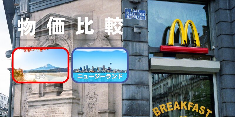 日本とNZの外食費比較イメージ