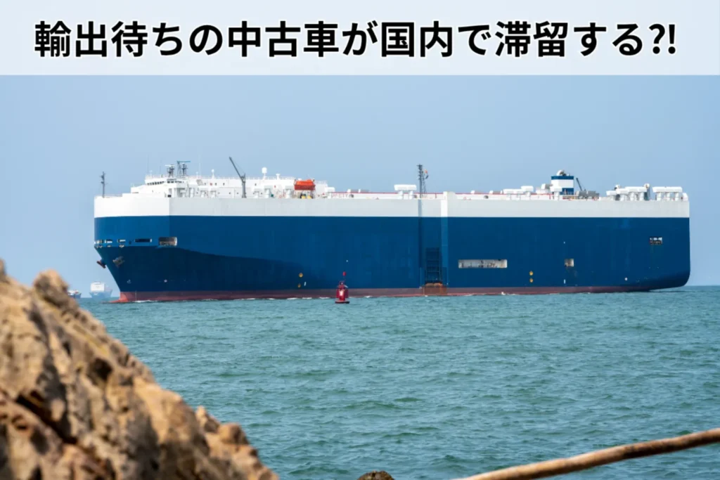 UAE向け輸出の遅延で国内滞留リスクが高まる中古車輸送船のイメージ